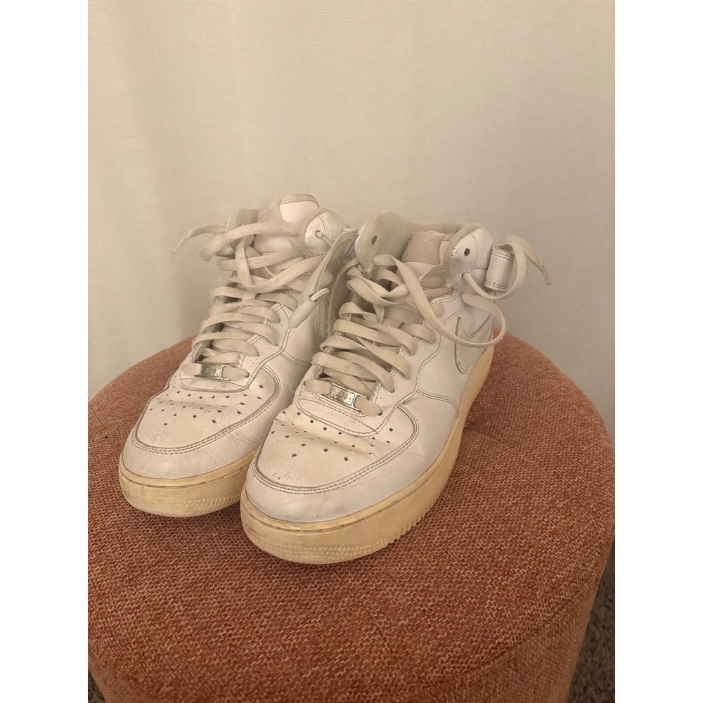 Nike Air Force 1 Mid 07 White Leather Sneakers 315123-111 - Picture 5 of 7
